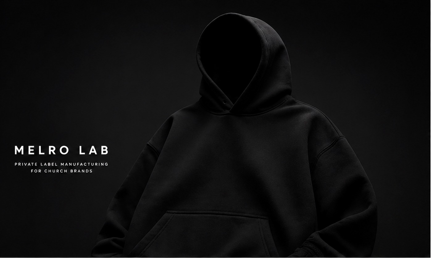 Black premium hoodie product photography